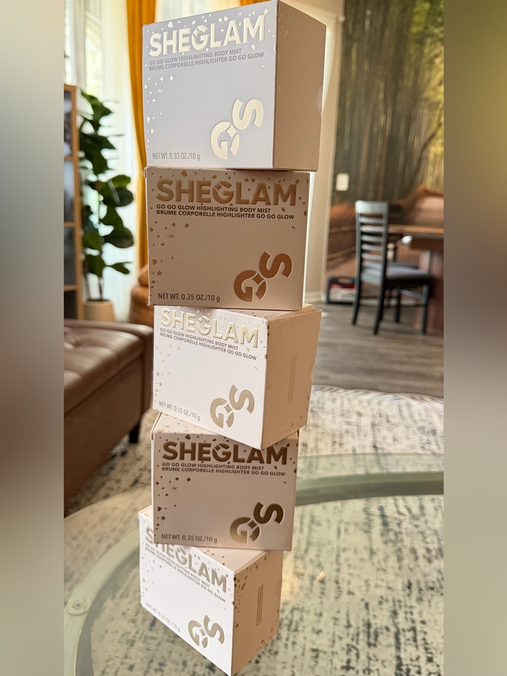 SHEGLAM Go Go Glow Highlighting Body Mist - White and Gold Packaging